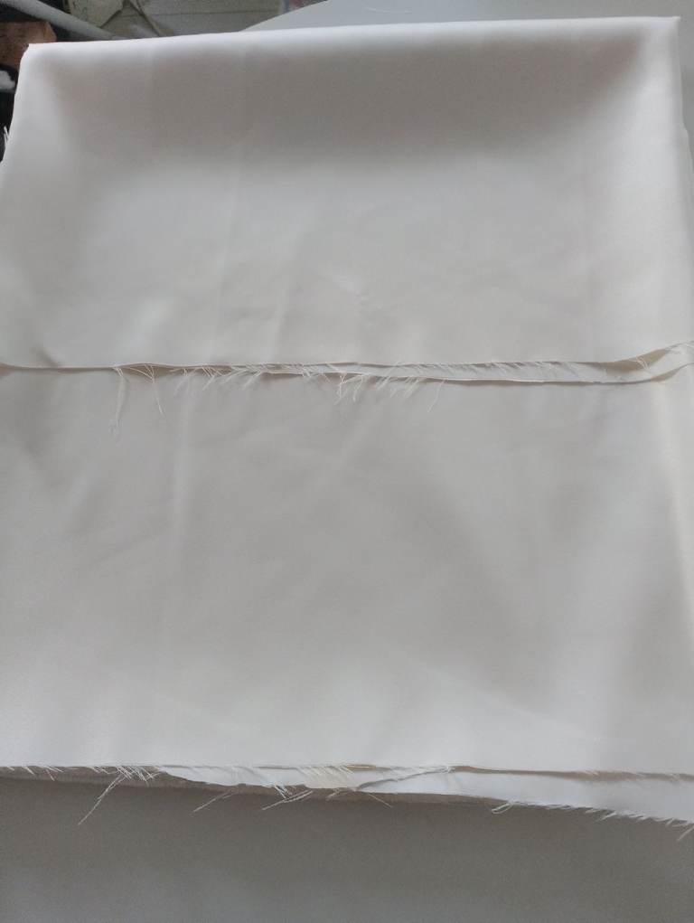 Satin. Ivory fabric remnant