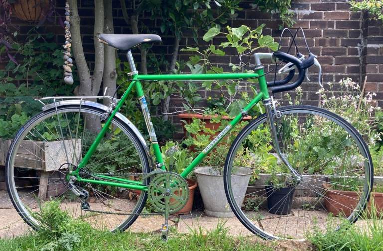 vintage racing bike collector's Motobecane French racer or tourer green steel 1970s bicycle