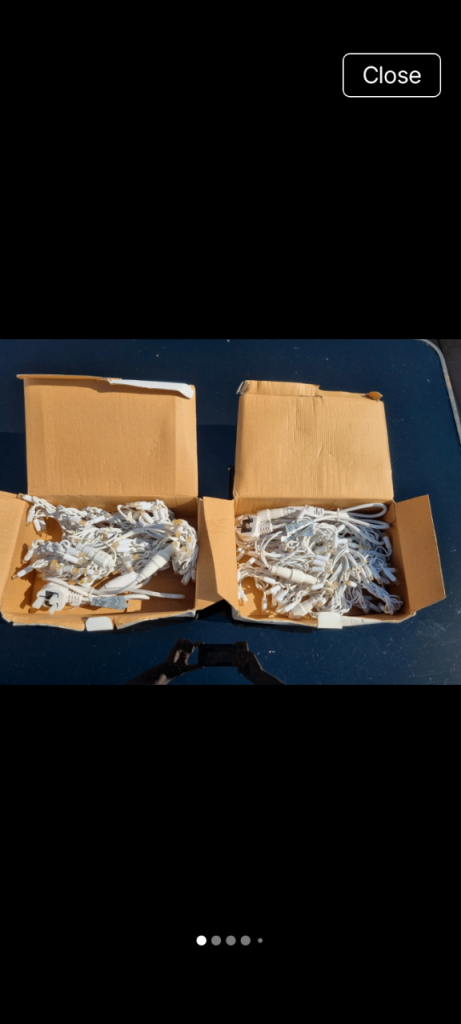 2 X boxes rubble cable icicle lights 