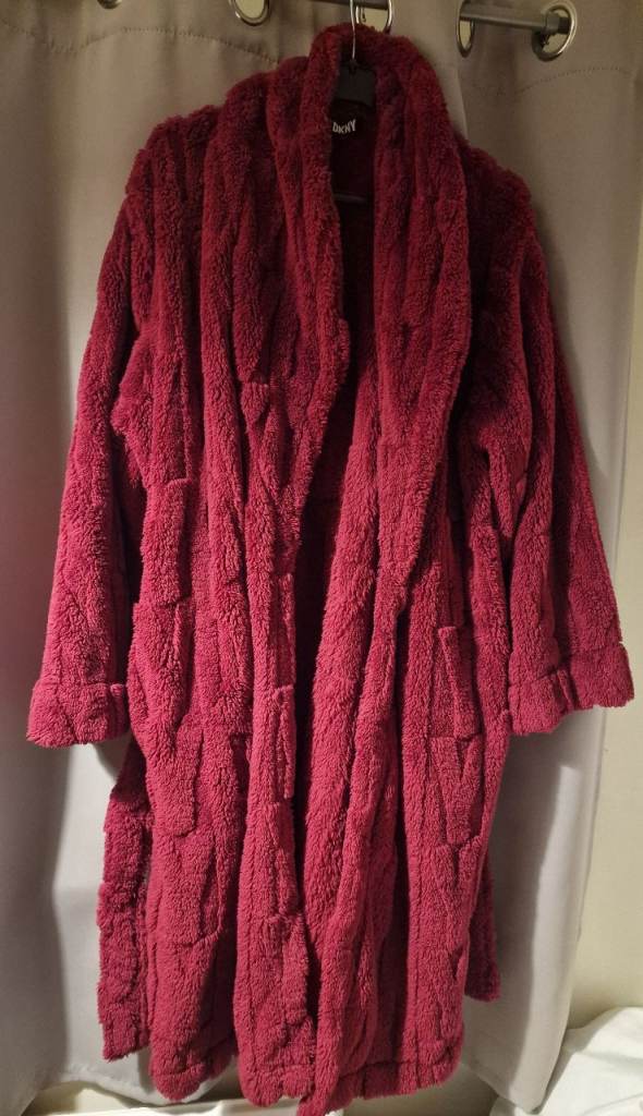 DKNY Red Dressing Gown - Size L, Good Condition