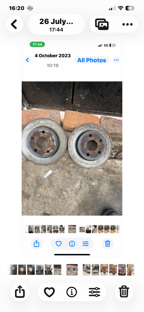 20 reg Toyota Corolla estate rear discs 