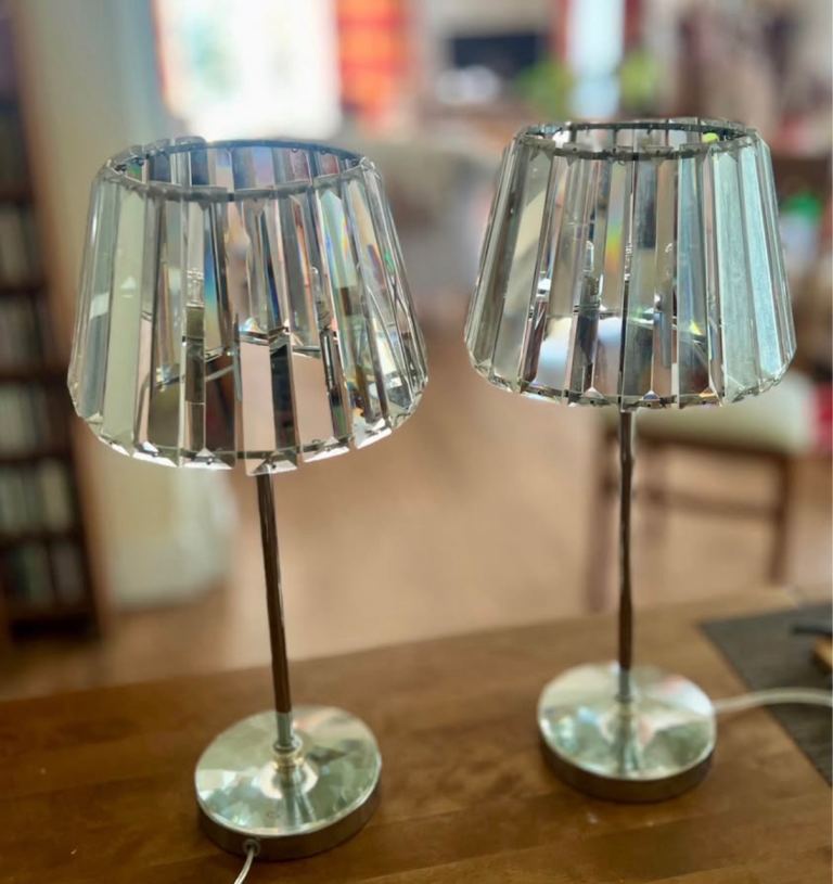 Pair of Laura Ashley Capri Glass Table Lamps