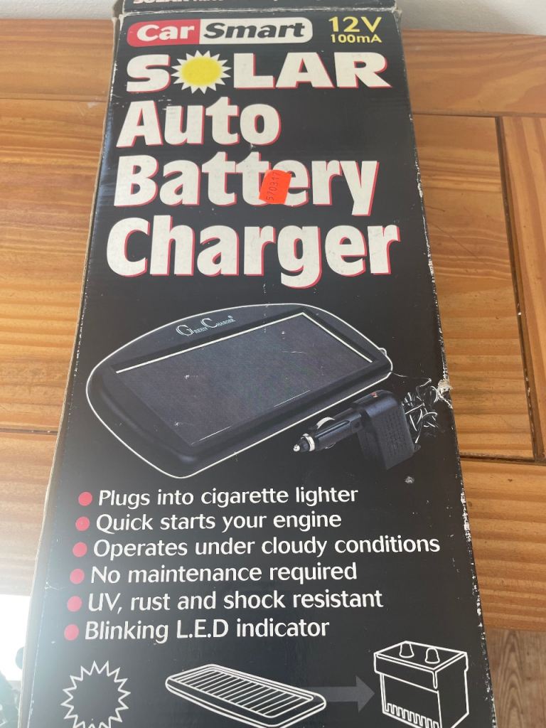 Solar auto car battery charger