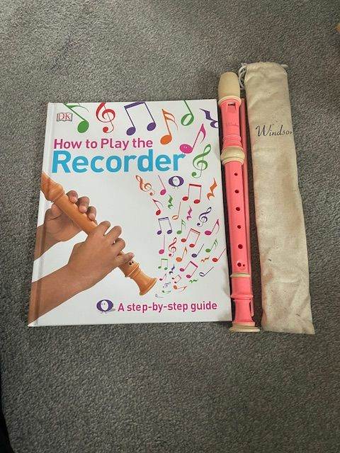 Brand New - Pink Recorder with 'How to Play' Book & Carry Bag