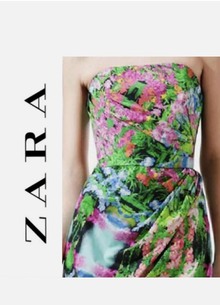 ZARA multi color floral cocktail dress