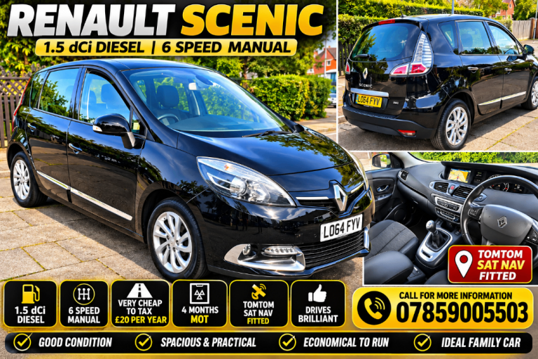 Renault, SCENIC, MPV, 2014,1.5 dci diesel 6 speed gearbox 20 pound year tax drive brilliant 4m mot 