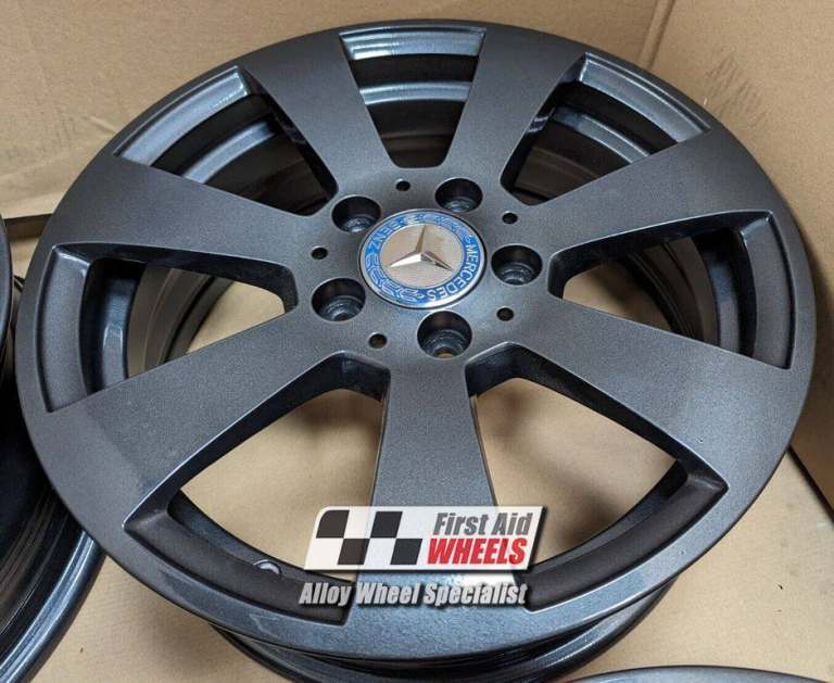 R334G Swap MERCEDES C CLASS C205 W205 S205 4X 16'' GENUINE 7 SPOKE GRAPHITE GREY ALLOY WHEELS