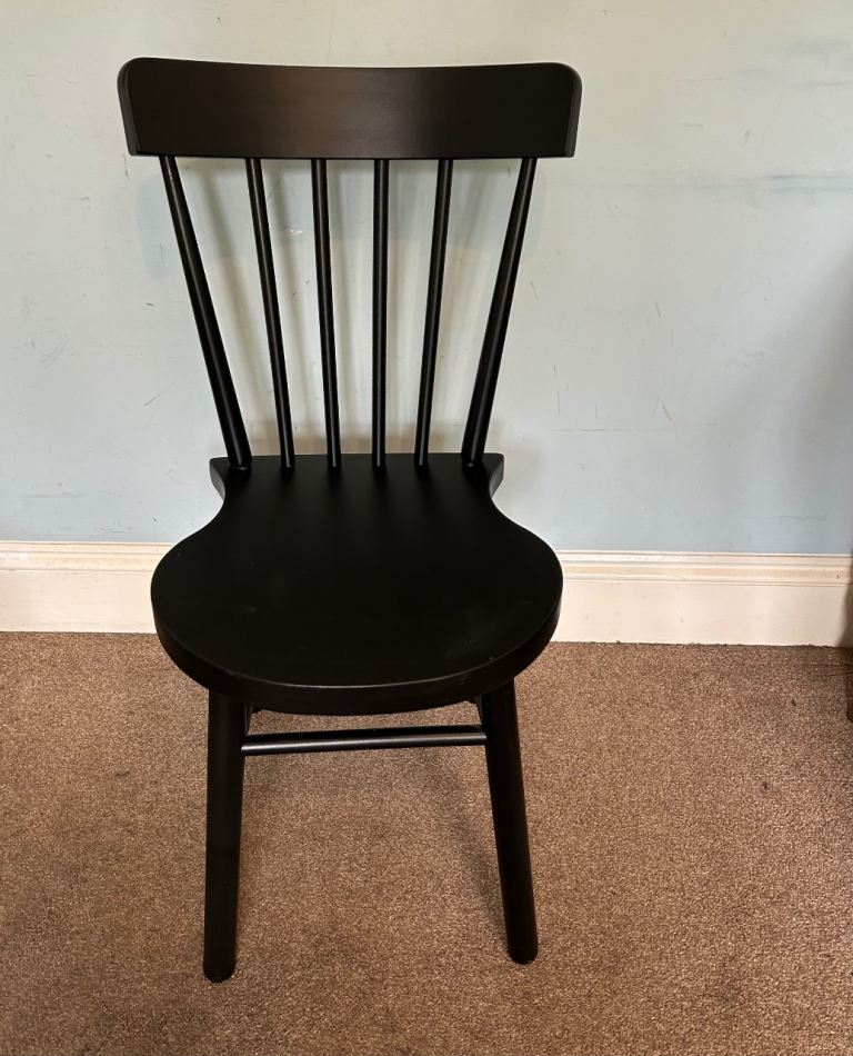 1 Black Farmhouse Style Solid Wooden Dining Room Chair  C320