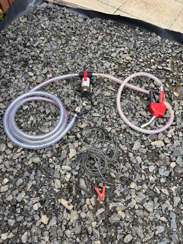12V Fuel Transfer Pump with Hoses and Cables