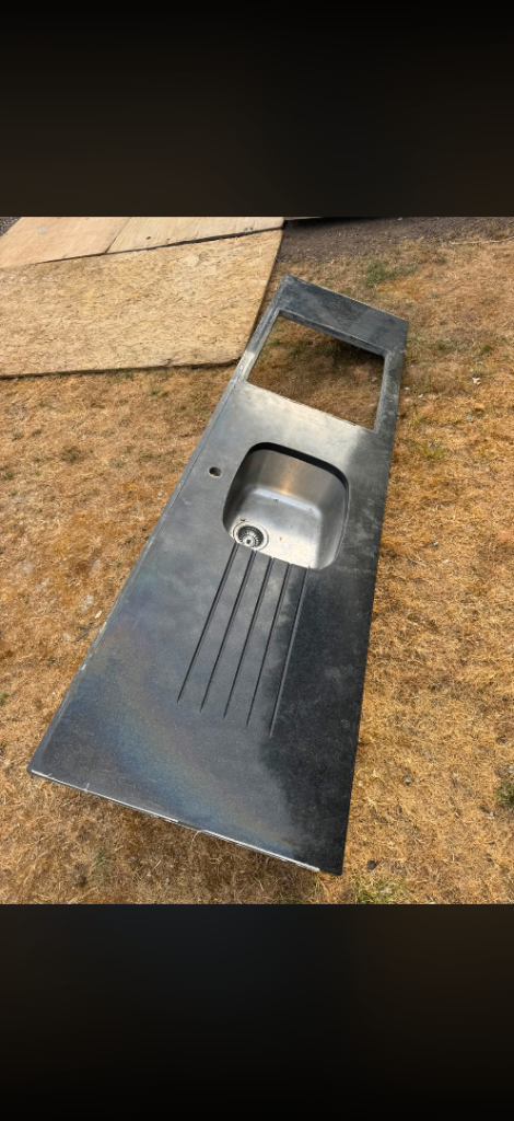 FREE Black Granite worktop with drainer grooves and stainless steel under mount sink