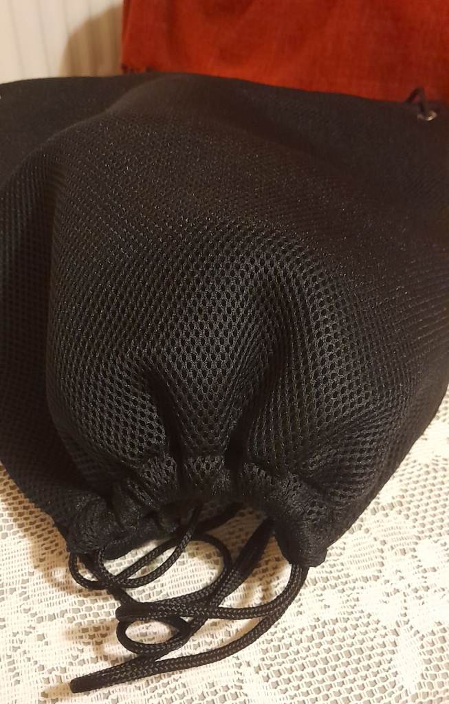 Black Mesh Drawstring Bag – Good Condition