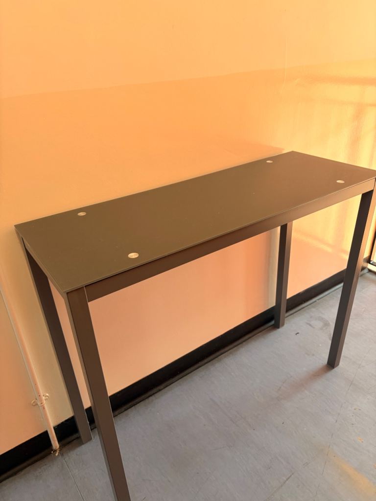 *** NOW GONE *** Slim Grey and metal bar Table – Good Condition