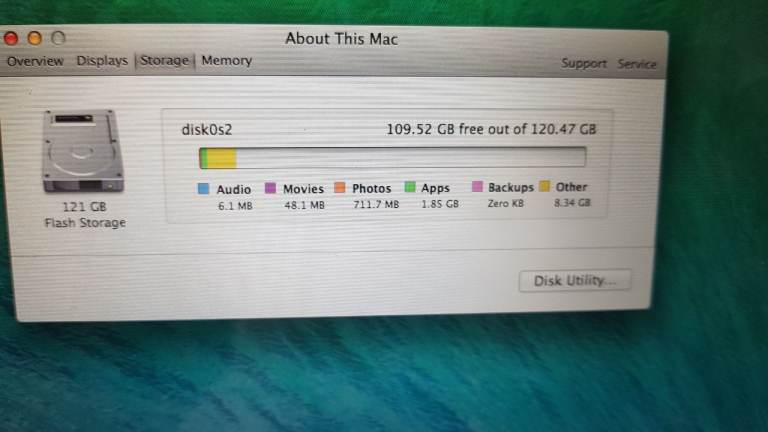 apple macbook air osx yosemite a1466 proessor intel core i5 1.4ghz 4g memory intel hd 