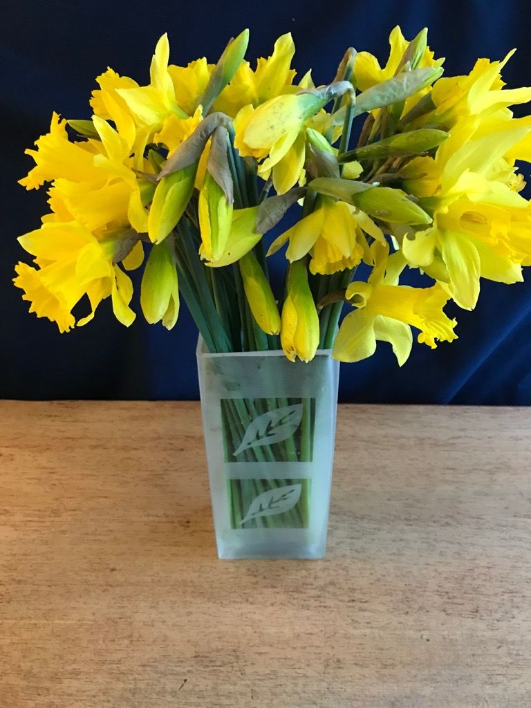 Glass Vase Leaf Design