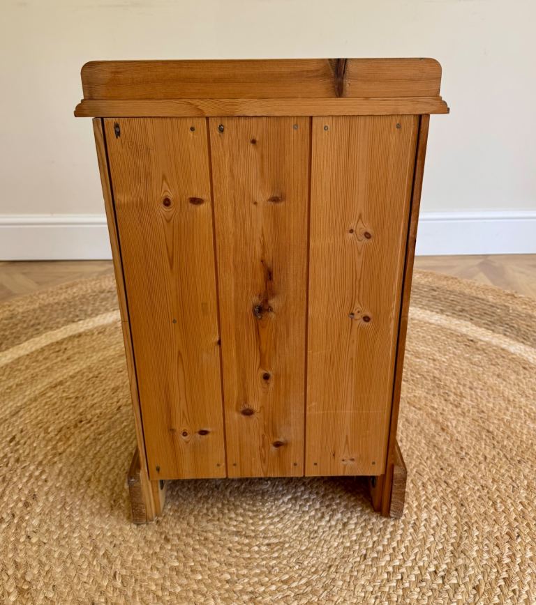 Vintage solid pine bedside cabinet cupboard 