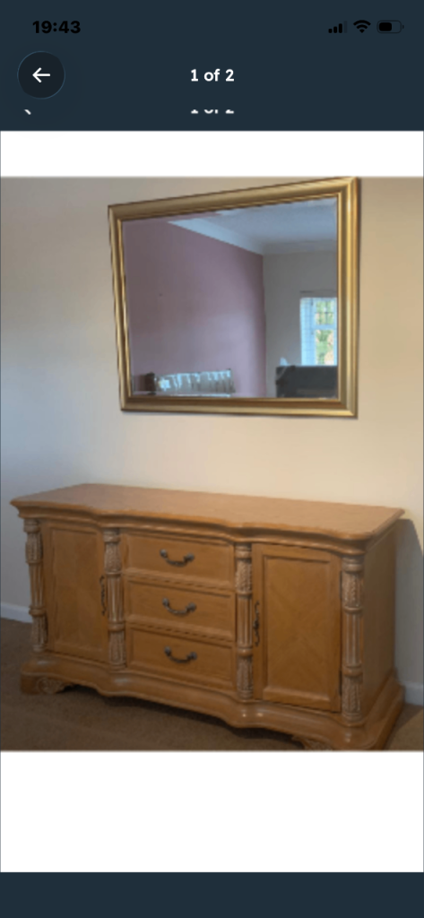 Quality baroque style side cabinet & Mirror