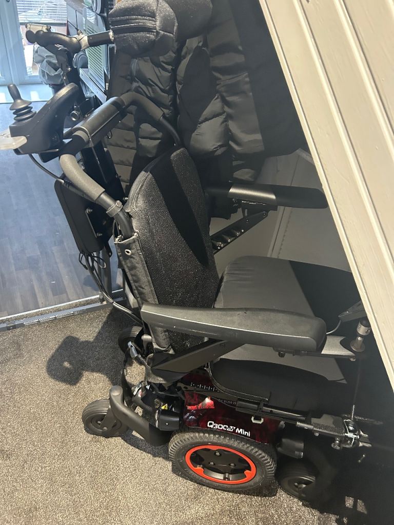 Mini q300 foot controlled electric wheelchair