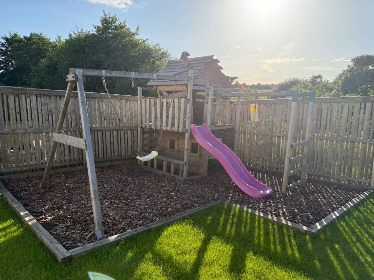 Large Wooden Kids Play Centre with Slide and Swings – Good Condition