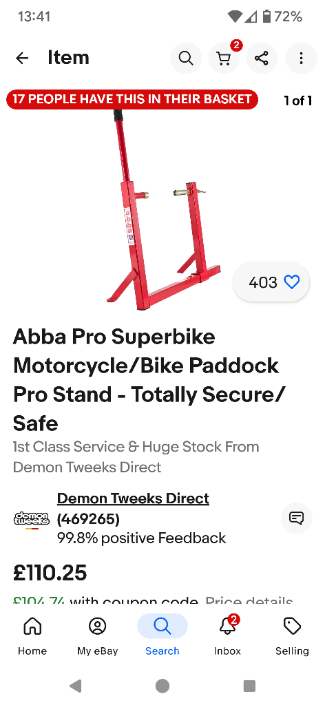 ABBA pro superbike stand