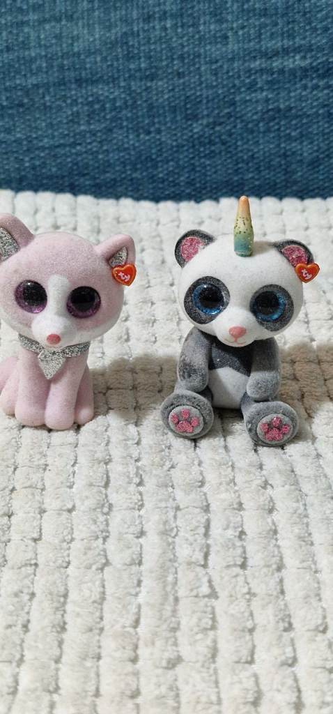 TY Mini Boos - Fiona The Cat (Series 5) & Paris The Panda Bear (Series 5). 