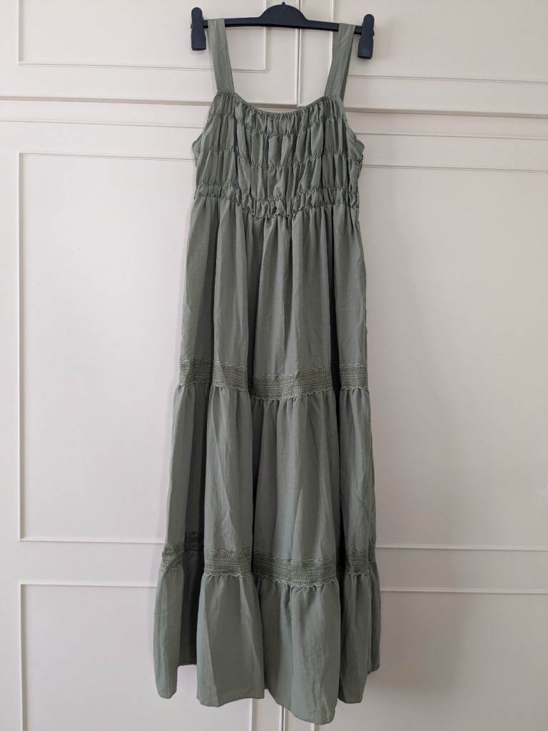 Strappy Khaki Summer Dress, Size L, New