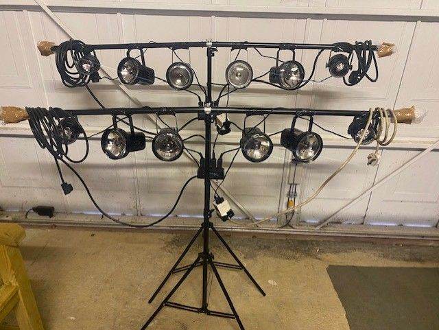 DISCO LIGHTS PACKAGE - 2 x STAND SETS WITH SPOTS AND LED EFFECTS - £130