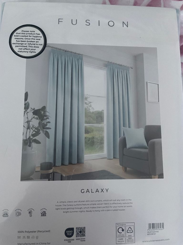 Duck egg dim out curtains 