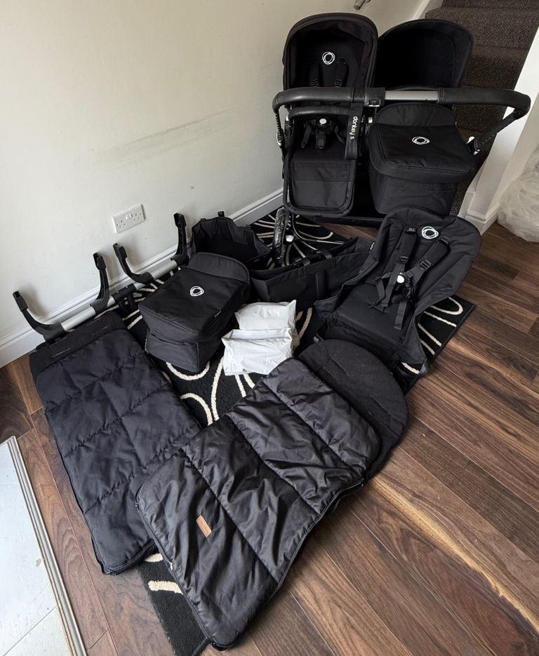 *SOLD subject to collection* Excellent Condition Black Bugaboo Donkey 5 Duo - Professionally Cleaned