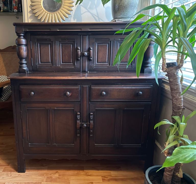 Ercol Dark Wood Sideboard / Cabinet – Good Condition, Collection Only
