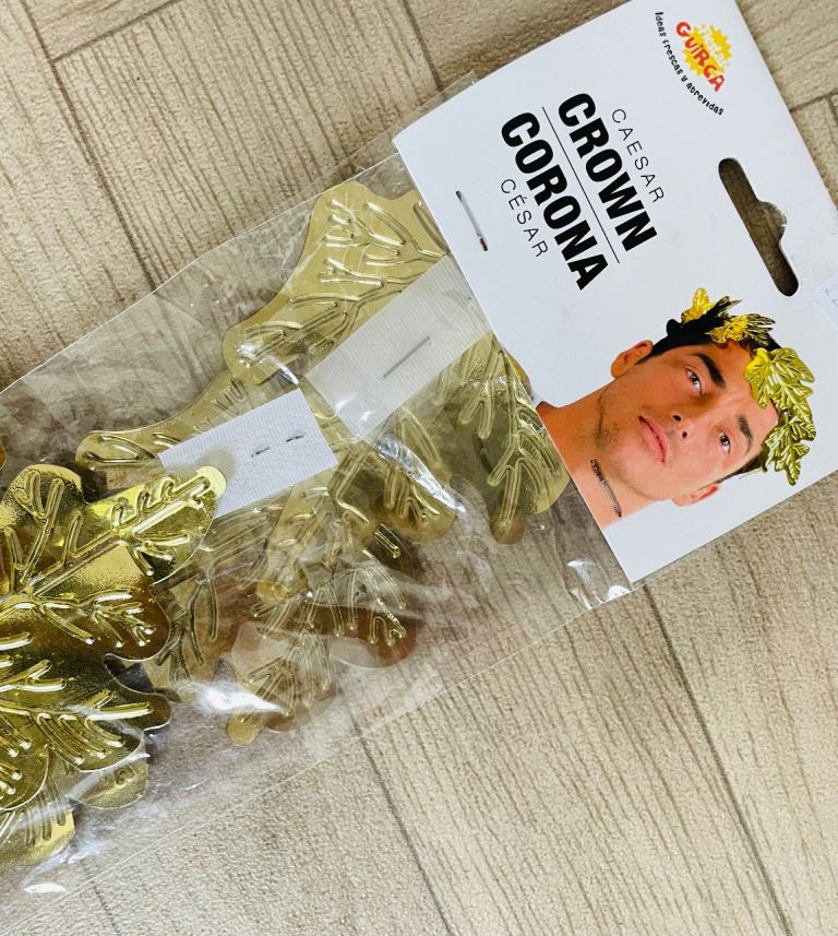 Caesar / King Gold Leaf Crown. Adult Fancy Dress Accessory. Fiestas Guirca. New.