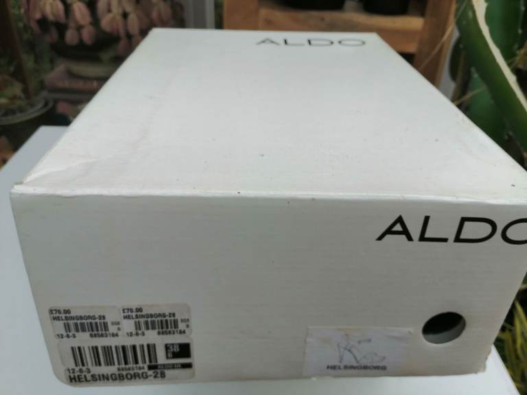 ALDO Helsingborg-28 Heels – Brown, Beige & Teal, Good Condition