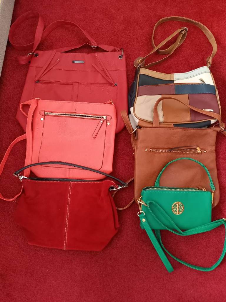 Bundle of 6 Ladies Handbags – Various Styles and Colours, Very Good Condition