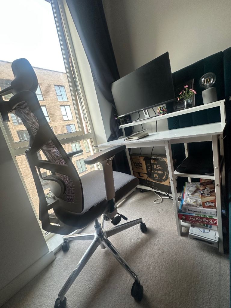 Home Office Bundle – Computer Desk + Ergonomic Office Chair – Excellent Condition