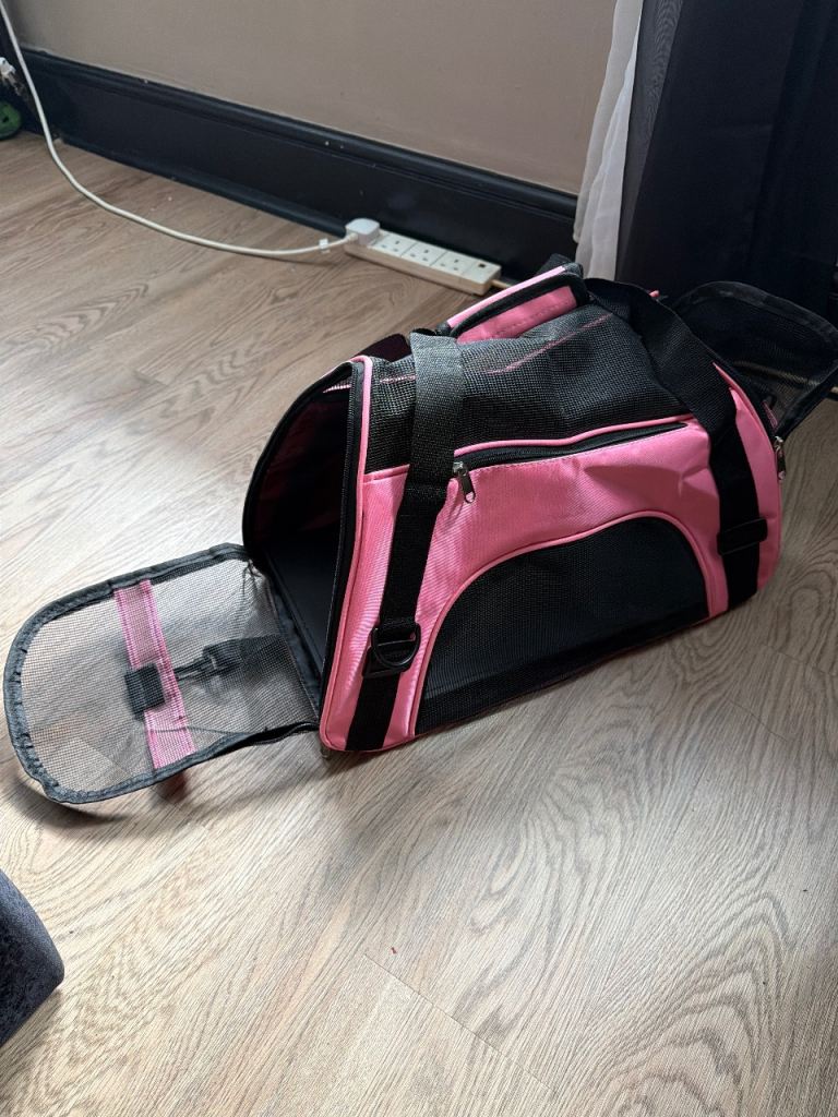 Pink pet carrier bag 