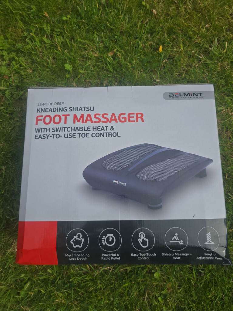 Belmint Kneading Shiatsu Foot Massager with Heat & Toe Control - NEW