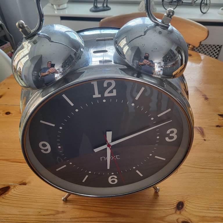 Silver next free standing clock 
