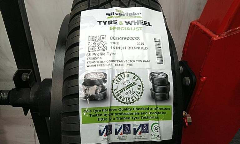 175 65 14 86h Goodyear Vector 7mm Part Worn Pressure Tested Tyre