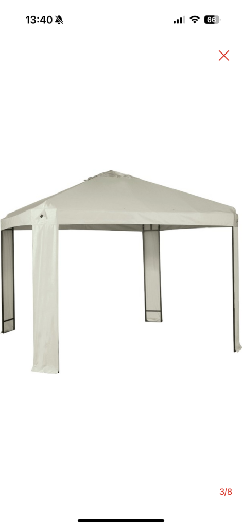 Argos Cream steel frame gazebo 3 x 3m £160 in Argos 