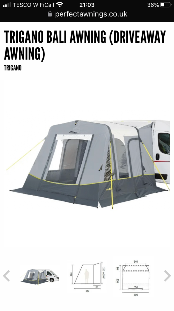 Trigano Bali M - inflatable drive away awning