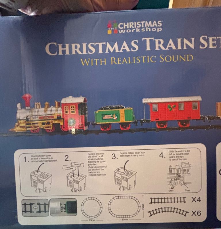 SOLD - Christmas Workshop Train Set – 14 Piece, Realistic Sound