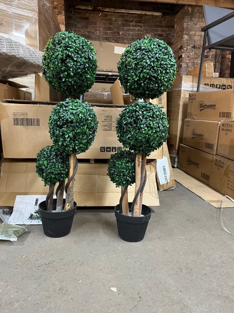 Pair of Artificial Topiary Trees – New Condition