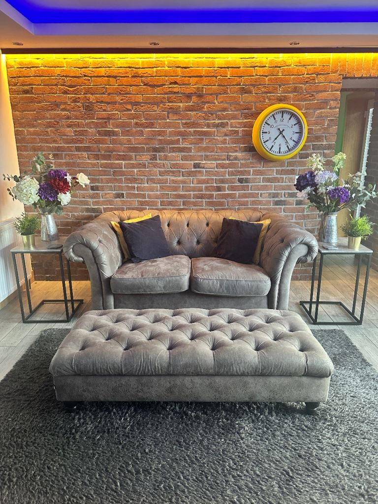 Next sofa and footstool with storage 