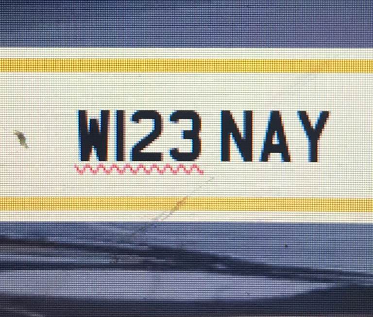 private number plate W123 NAY