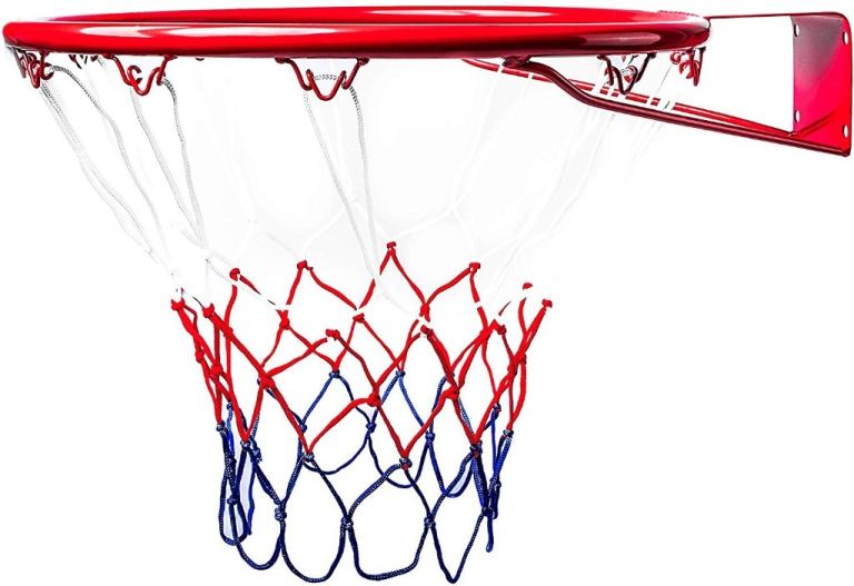 FXR Sports Steel Basketball Ring (Official Size - 45cm) - With Hoop, Net & Wall Mounting Fixings 