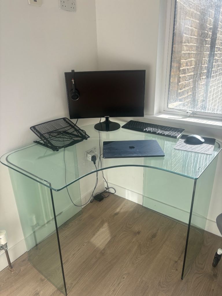 Glass Corner Desk 