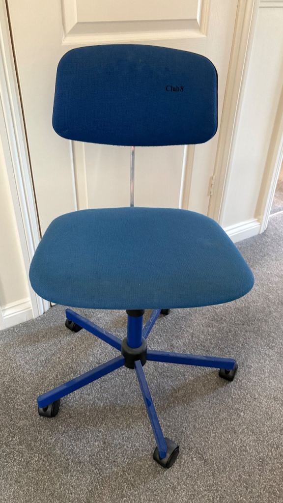 Chad Valley Blue Office Chair – Good Condition, Adjustable Height