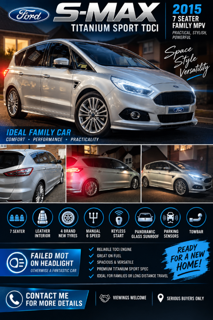 Ford, S-MAX, MPV, 2015, Manual, 1997 (cc), 5 doors