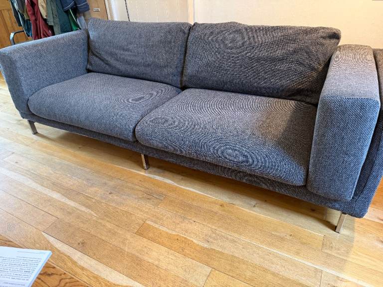 IKEA Nockeby 3-Seater Grey Fabric Sofa – Good Condition