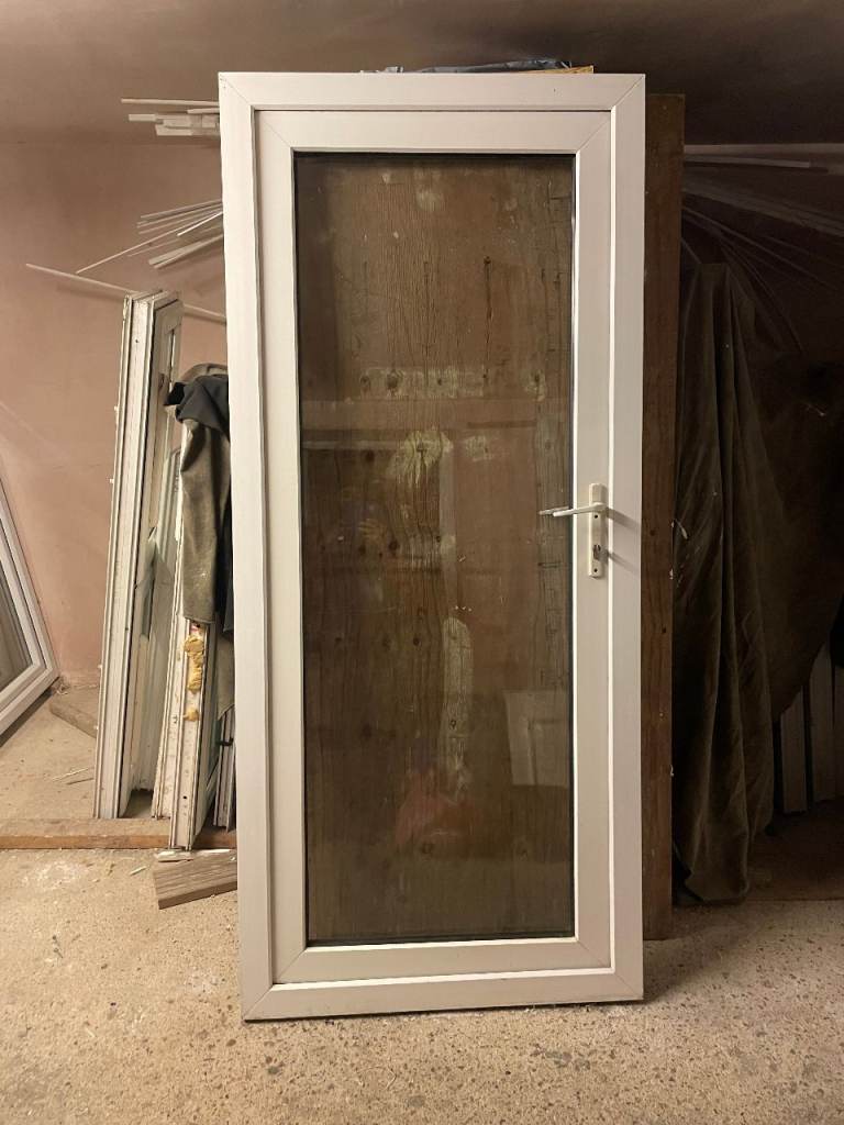 UPVC DOOR 203 x 90 cm - UPVC DOUBLE GLAZED DOOR - CLEAR TOUGHENED GLAZING (REF: DX203)