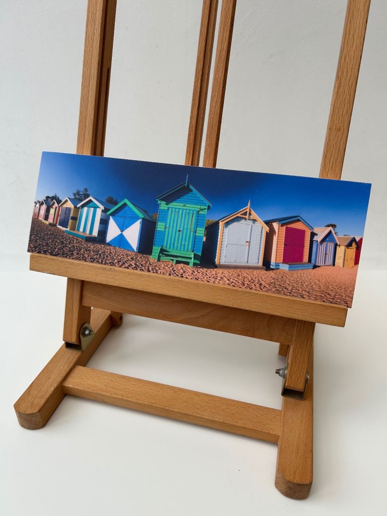 Block Mounted Beach Huts Photography Print Ready to Hang